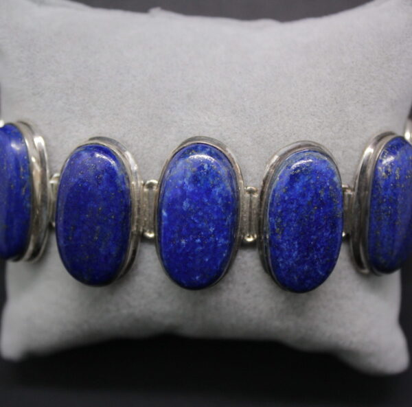 lapis lazuli, lazuryt, srebro, Ag925, bransoletka